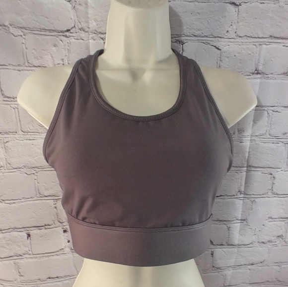 Fabletics Trinity Cell Phone Pocket Grey High Impact Sports Bra M - Picture 1 of 12